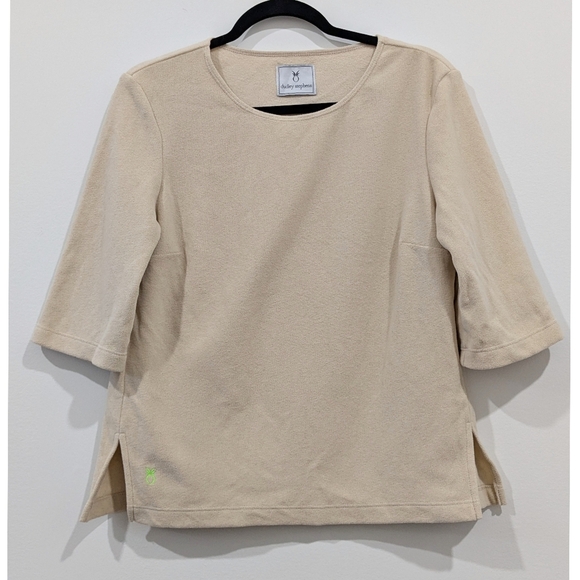 Dudley Stephens Carroll St. Terry Fleece 3/4 Sleeve Top In Nude - Picture 2 of 8